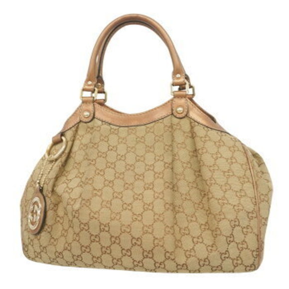 Gucci GG Canvas Sukey Tote Bag Brown - Picture 1 of 9